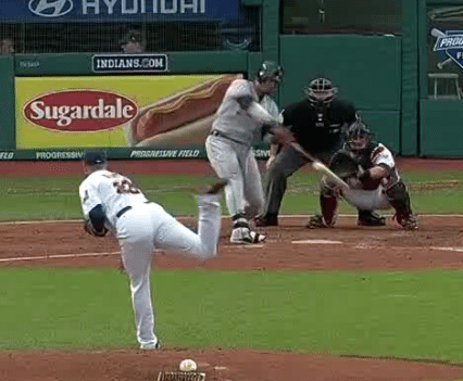 Victor Martinez just before impact