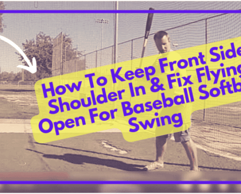 How To Keep Front Side Shoulder In & Fix Flying Open For Baseball Softball Swing