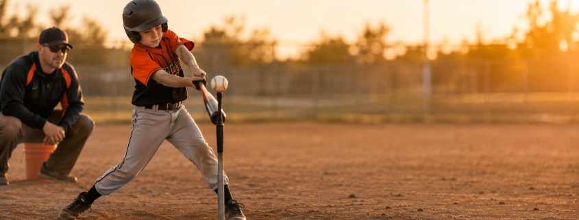Youth baseball hitter at the plate working through a hitting slump using the two-plate adjustment drill