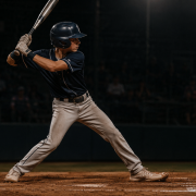Youth baseball hitter stepping out with front foot landing open toward third base — stepping in the bucket drill correction