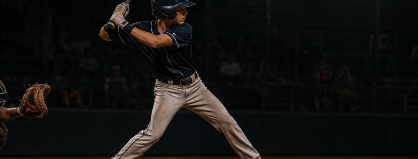 Youth baseball hitter stepping in the bucket
